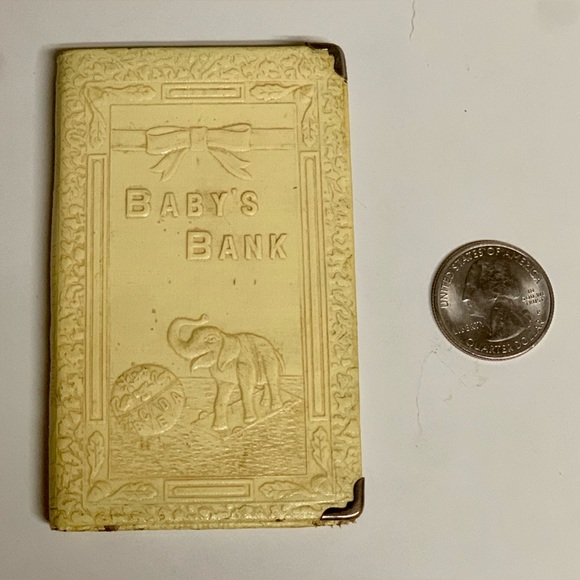 1920s Vintage Zell Baby's Book Faux Book Coin Bank - Picture 4 of 14